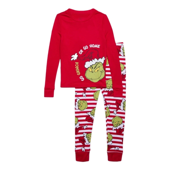 The Grinch Other - Go Grinch or Go Home Size L, Two Piece Set, Long Tee & Joggers - Very Soft